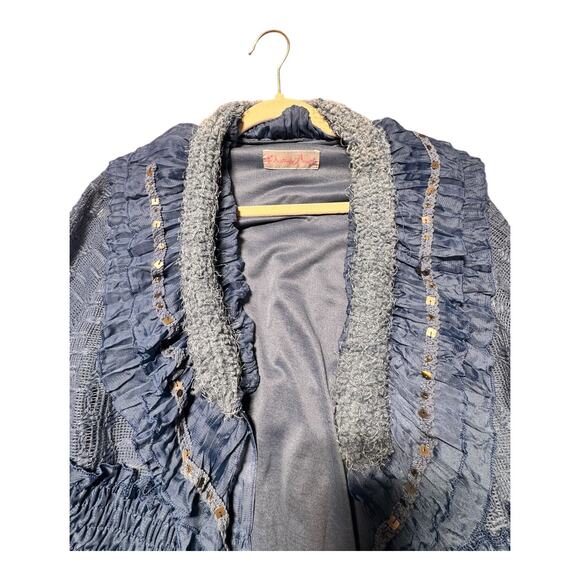 Pretty Angel knit cardigan jacket ruffles sequins women’s small ? Fairy - Picture 7 of 12